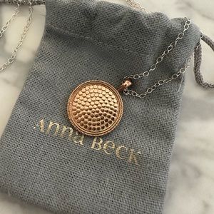 Anna Beck Necklace, 2 tone Large Medallion